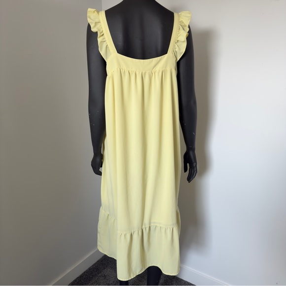 โช๏ธ Dazy XL Yellow Ruffle Midi Dress - Picture 3 of 6